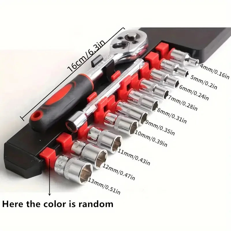 12-piece Xiaofei Auto Repair Tool Set, Socket Wrench Combination, Complete Set of Hardware Toolbox Tools